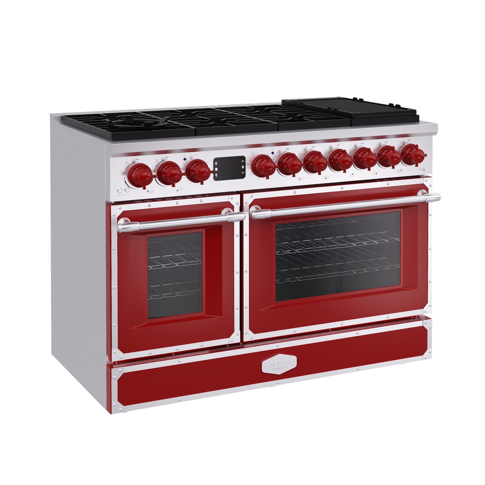 48" Freestanding Custom Gas Range with 8 Sealed Burners Cooktop, Rapid Convection Oven, Natural Gas/LP Convertible