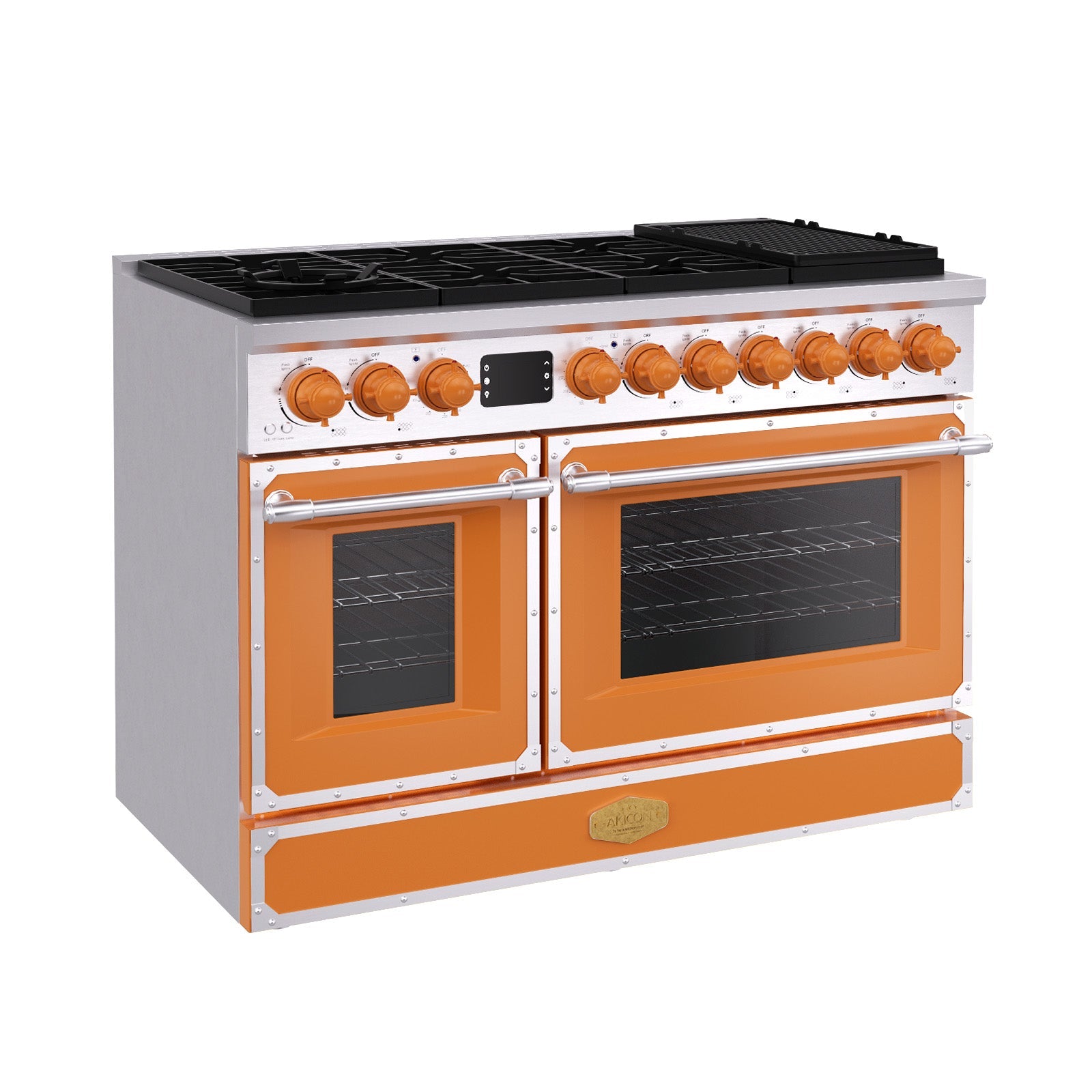 48" Freestanding Custom Gas Range with 8 Sealed Burners Cooktop, Rapid Convection Oven, Natural Gas/LP Convertible
