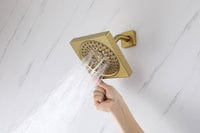 12" Brushed Gold Bluetooth Music, 64-Color LED Thermostatic Shower Faucet