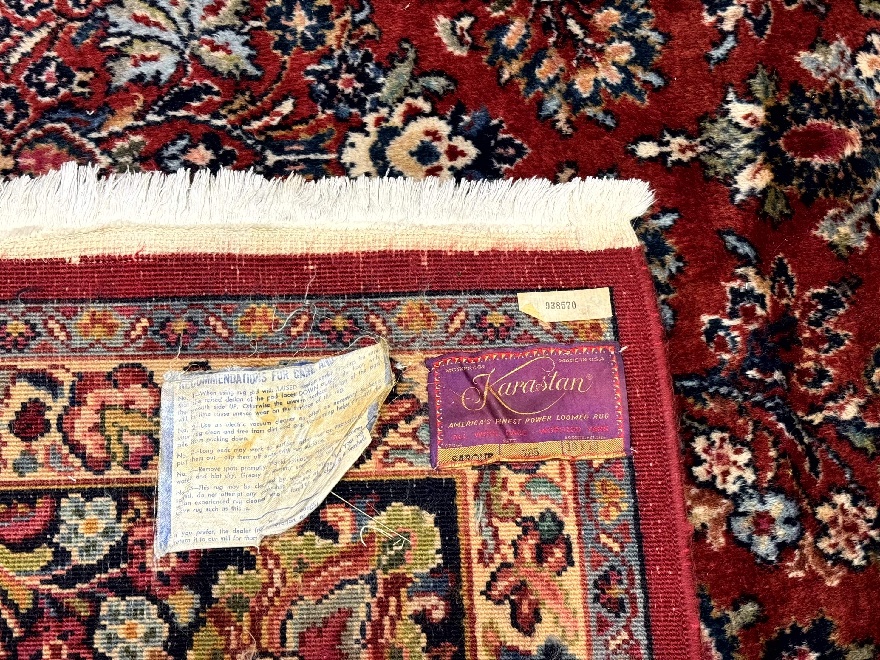 10x18 Karastan Sarouk Rug #785, Wool Large Palace Sized Vintage Karastan Carpet