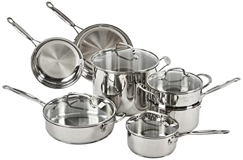 77-11G Stainless Steel 11-Piece Set Chef's-Classic-Stainless-Cookware-Collection