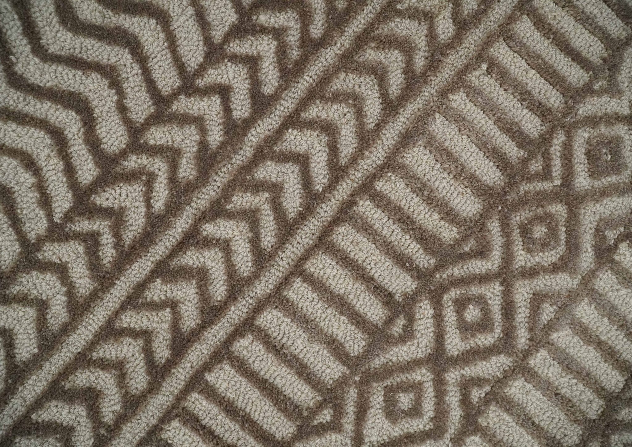 8x10 Hand Tufted Ivory and Bronze Stripes Pattern Rug Multi Size Living Room and Bedroom Rug | TRD6530810S