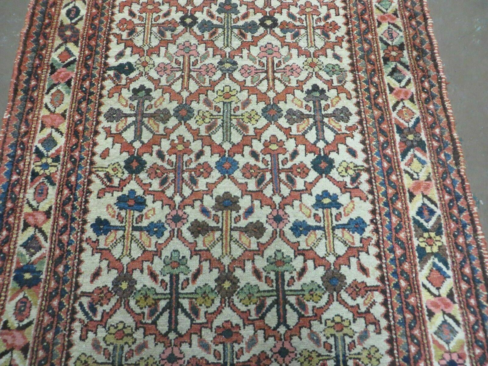 3' 3"X 10' Antique Handmade Caucasian Shirvan Wool Runner Rug Nice