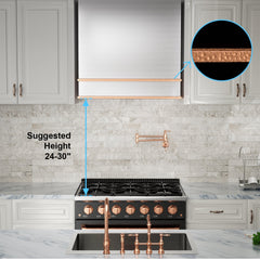 Akicon 30" Stainless Steel Wall Mount Range Hood with 600 CFM Vent Hood