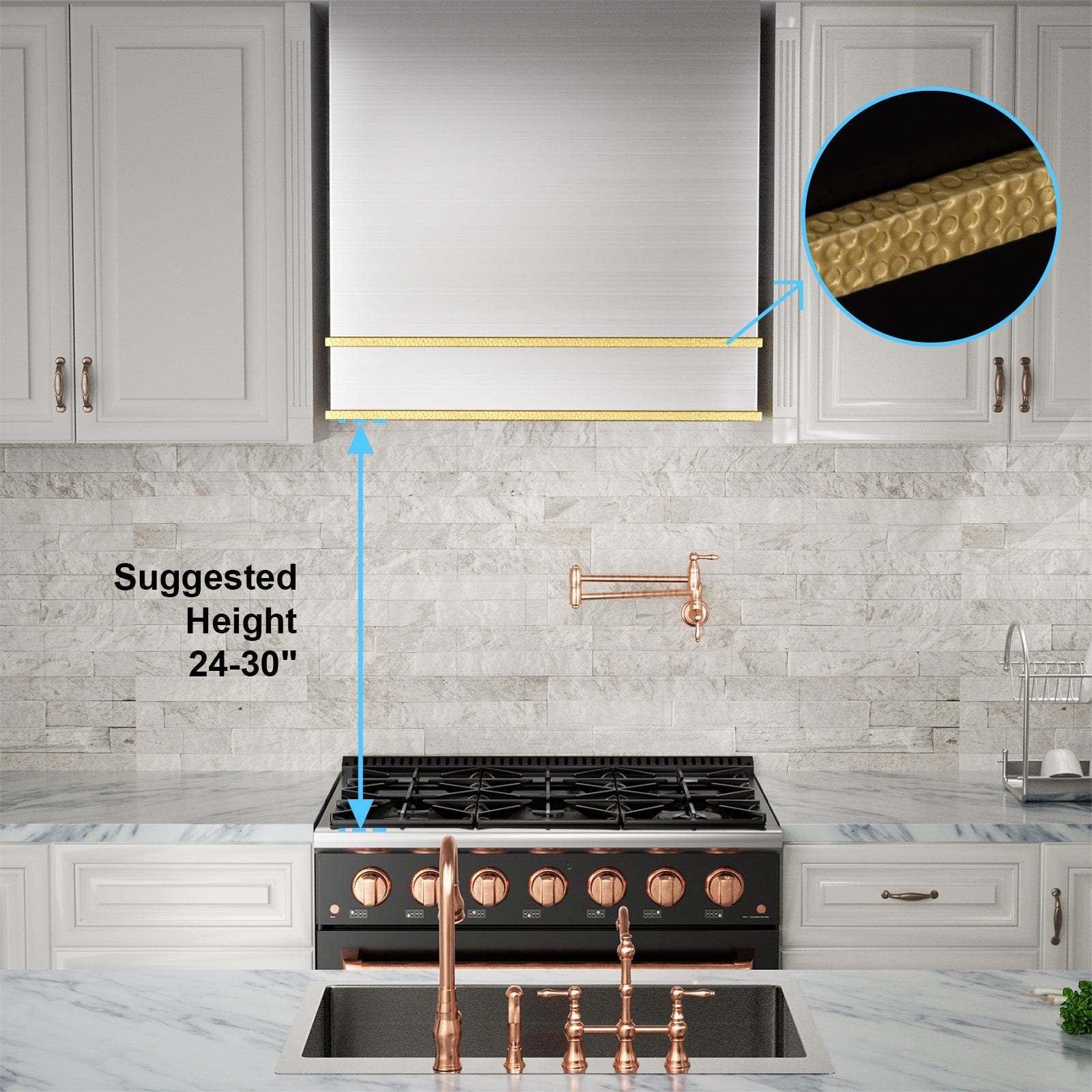 Akicon 30" Stainless Steel Wall Mount Range Hood with 600 CFM Vent Hood