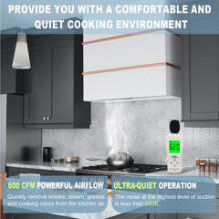 Akicon 30" Stainless Steel Wall Mount Range Hood with 600 CFM Vent Hood