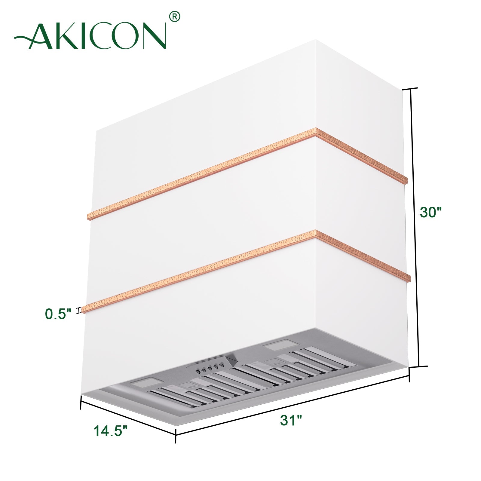 Akicon 30" Stainless Steel Wall Mount Range Hood with 600 CFM Vent Hood