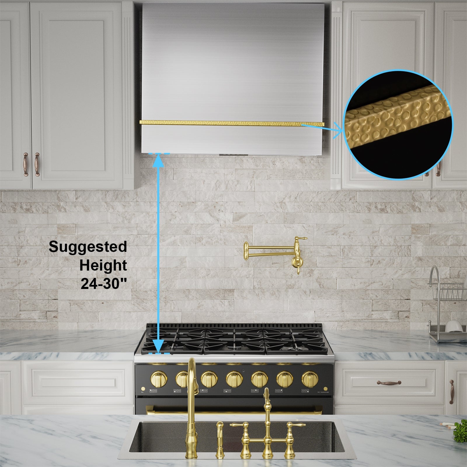 Akicon 36" Stainless Steel Wall Mount Range Hood with 600 CFM Vent Hood