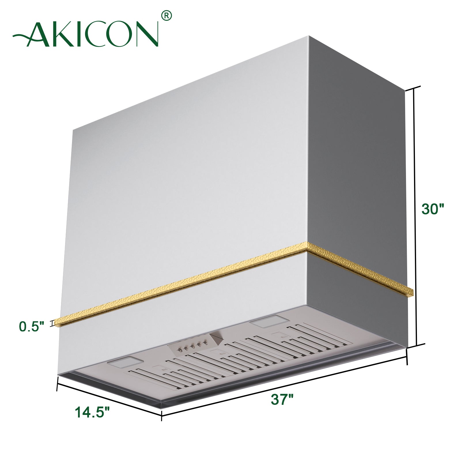 Akicon 36" Stainless Steel Wall Mount Range Hood with 600 CFM Vent Hood