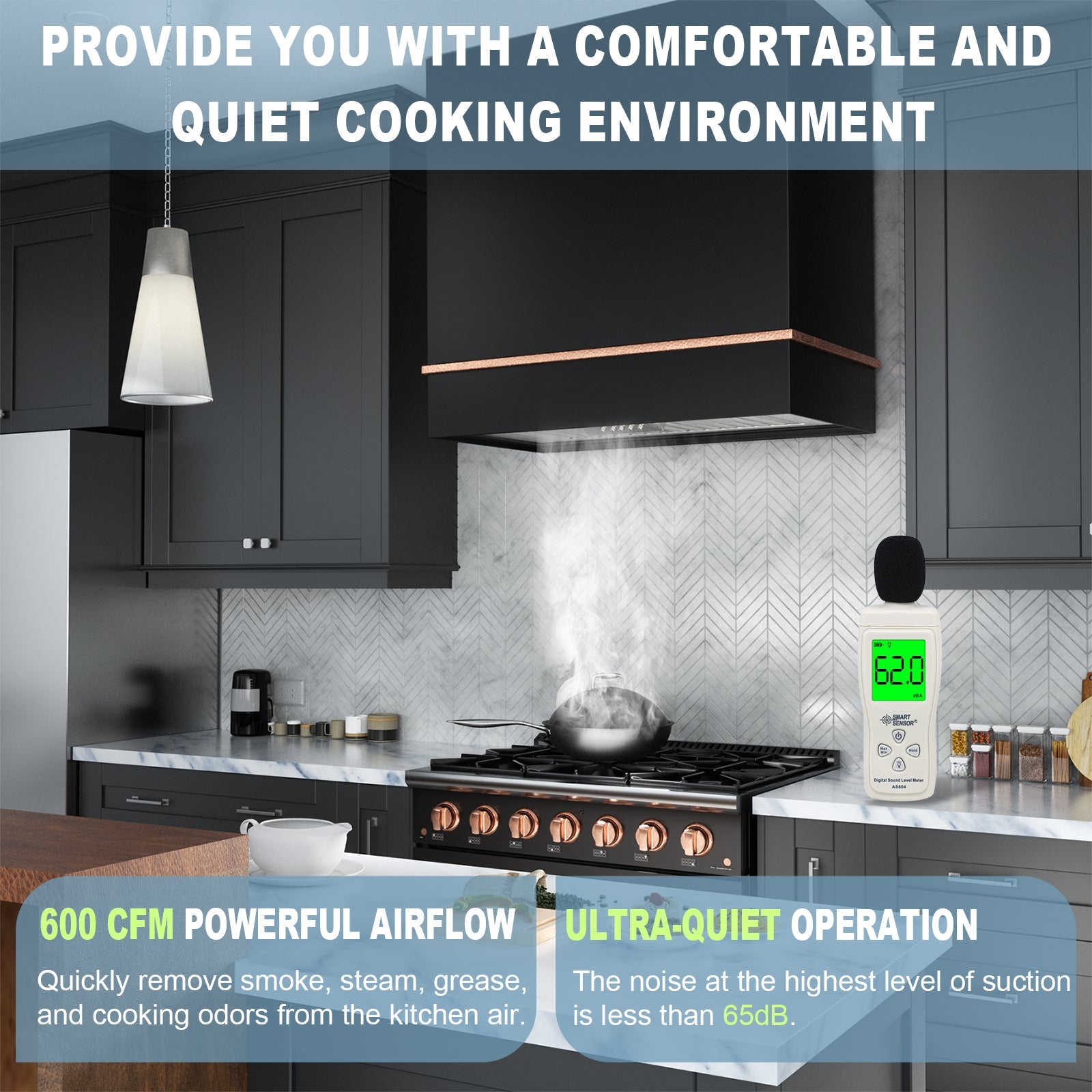 Akicon 36" Stainless Steel Wall Mount Range Hood with 600 CFM Vent Hood