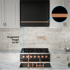 Akicon 36" Stainless Steel Wall Mount Range Hood with 600 CFM Vent Hood