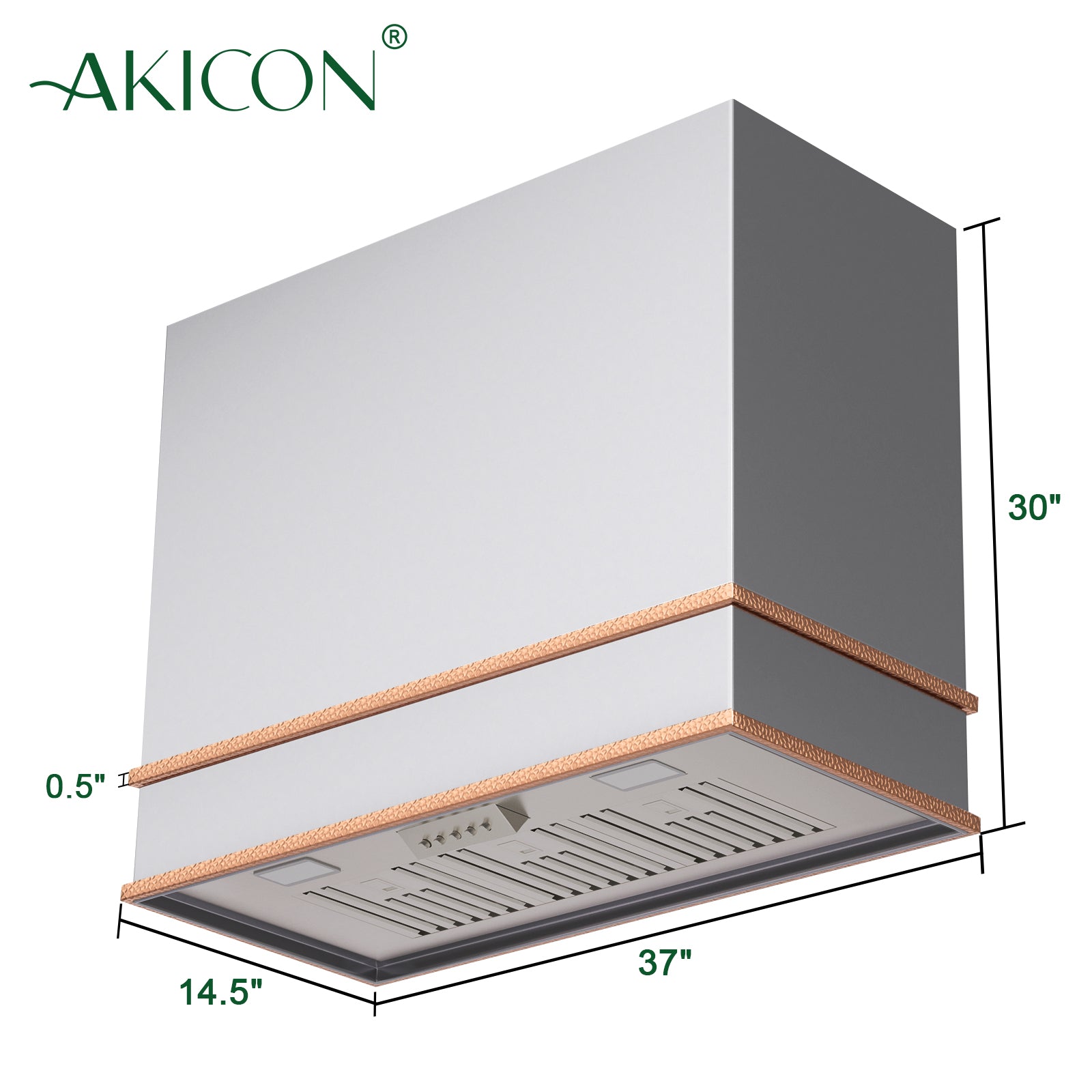 Akicon 36" Stainless Steel Wall Mount Range Hood with 600 CFM Vent Hood