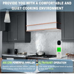 Akicon 36" Stainless Steel Wall Mount Range Hood with 600 CFM Vent Hood