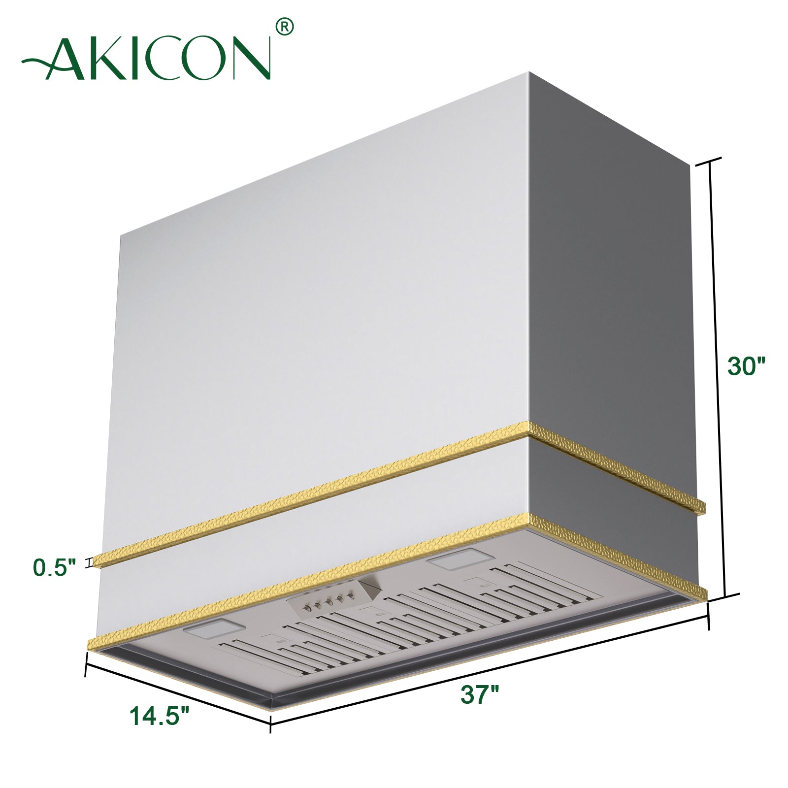 Akicon 36" Stainless Steel Wall Mount Range Hood with 600 CFM Vent Hood