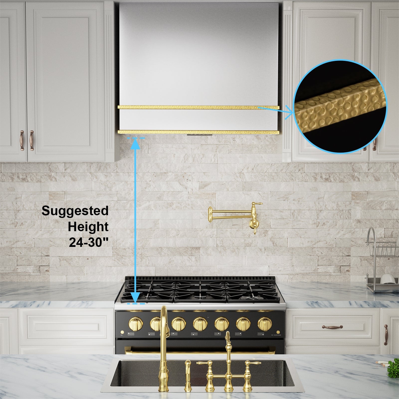 Akicon 36" Stainless Steel Wall Mount Range Hood with 600 CFM Vent Hood