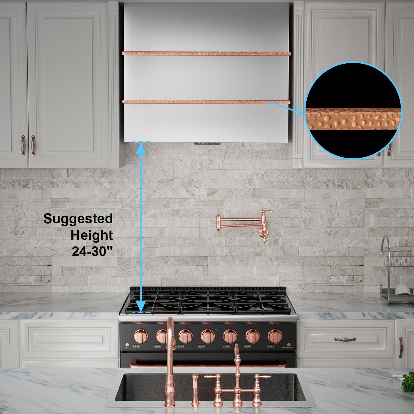 Akicon 36" Stainless Steel Wall Mount Range Hood with 600 CFM Vent Hood - AK-HS36HC-BS