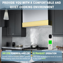 Akicon 36" Stainless Steel Wall Mount Range Hood with 600 CFM Vent Hood - AK-HS36HD-BS