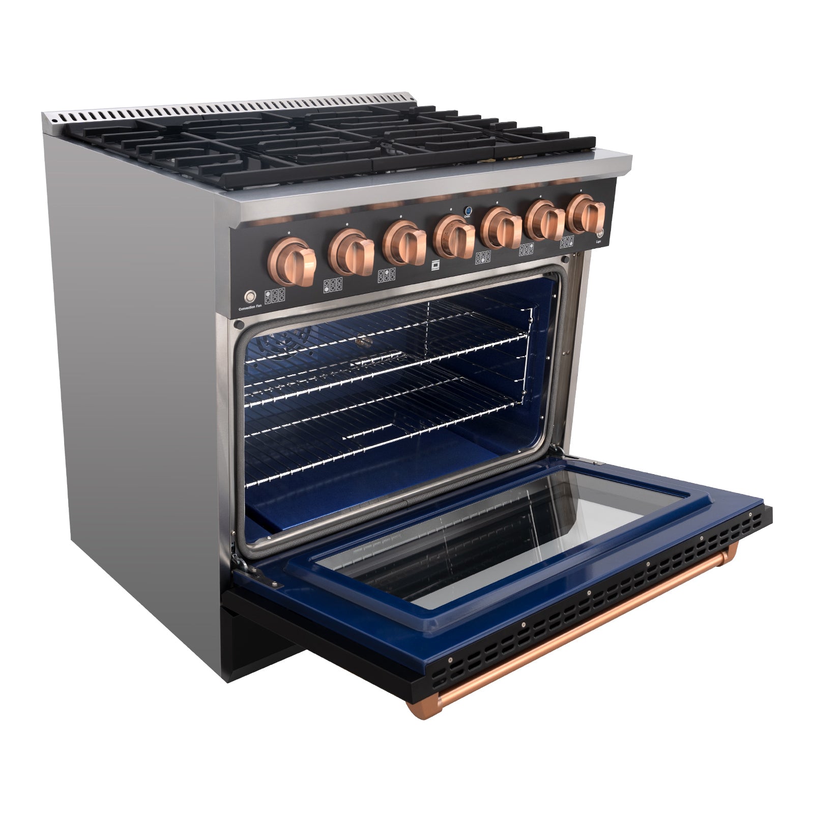 36" Slide-in Freestanding Professional Style Gas Range with 5.2 Cu. Ft. Oven, 6 Burners