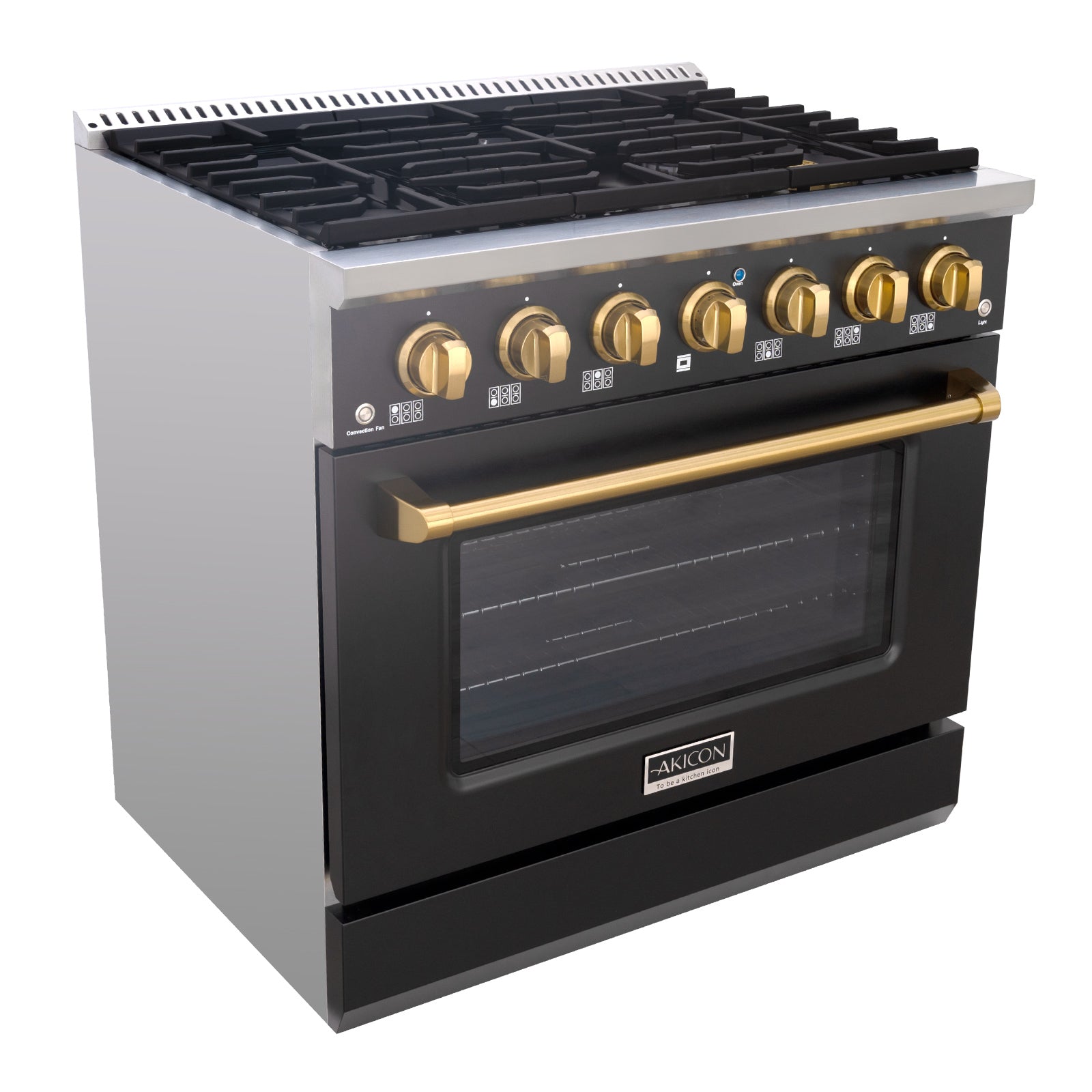 36" Slide-in Freestanding Professional Style Gas Range with 5.2 Cu. Ft. Oven, 6 Burners