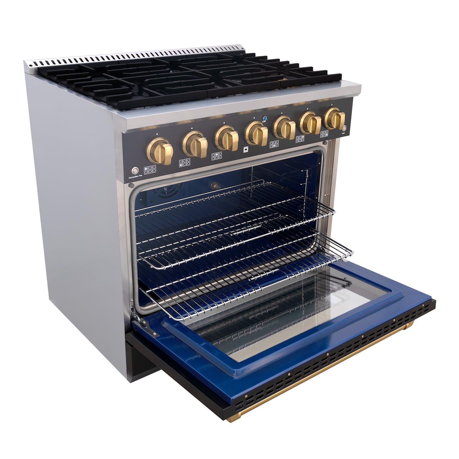 36" Slide-in Freestanding Professional Style Gas Range with 5.2 Cu. Ft. Oven, 6 Burners