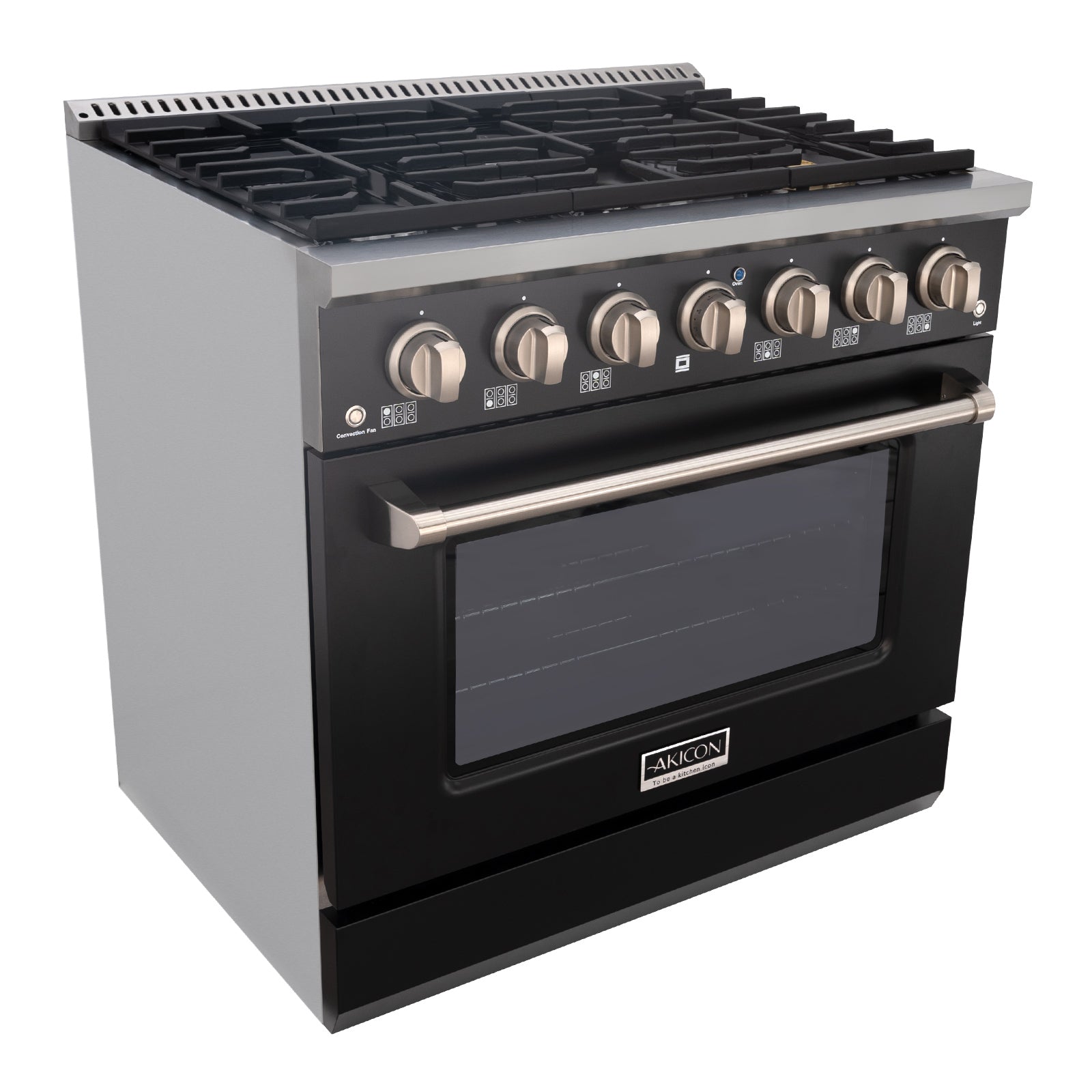 36" Slide-in Freestanding Professional Style Gas Range with 5.2 Cu. Ft. Oven, 6 Burners