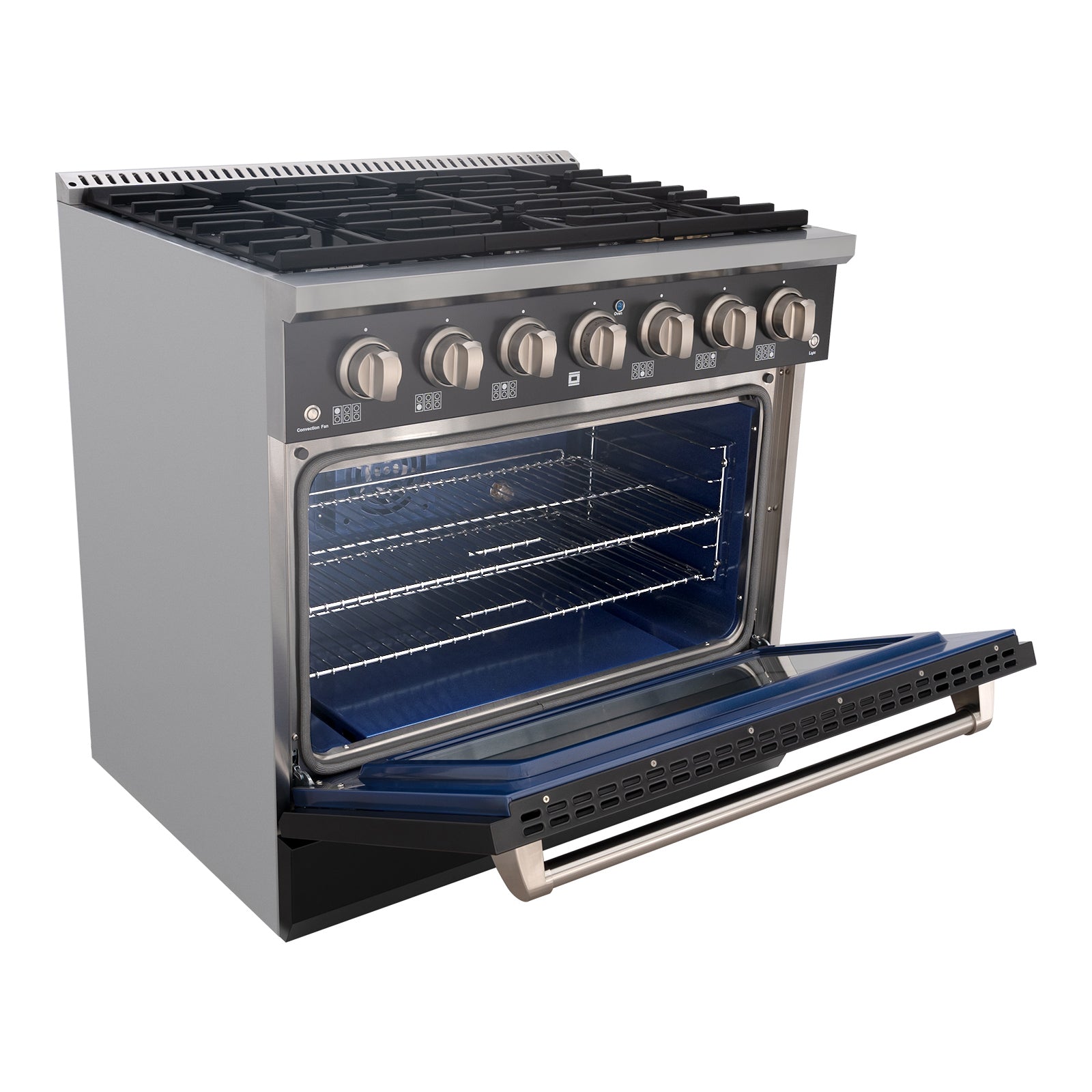 36" Slide-in Freestanding Professional Style Gas Range with 5.2 Cu. Ft. Oven, 6 Burners