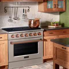 36" Slide-in Freestanding Professional Style Gas Range with 5.2 Cu. Ft. Oven, 6 Burners