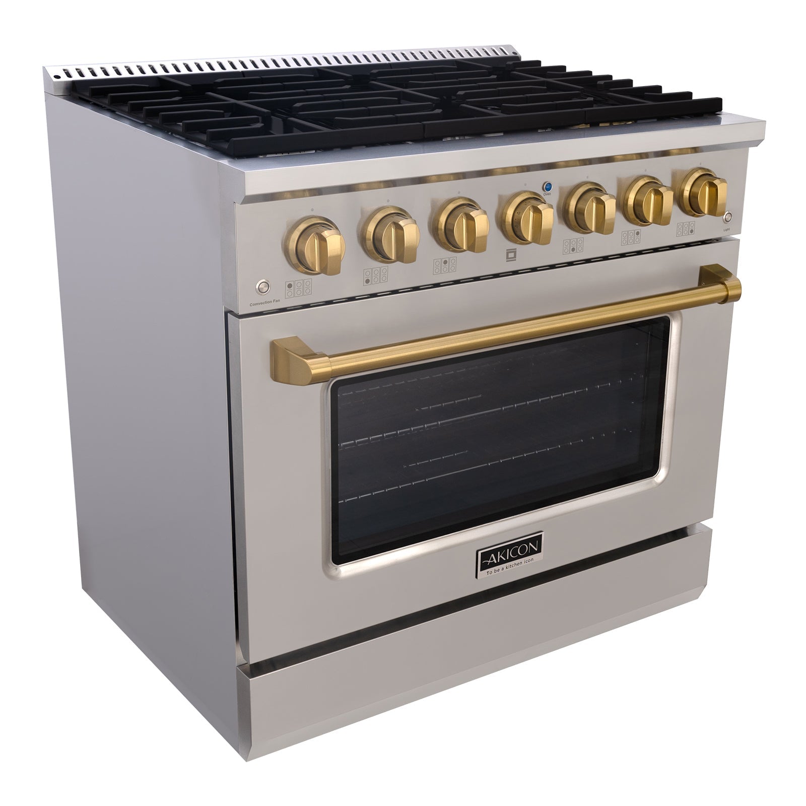 36" Slide-in Freestanding Professional Style Gas Range with 5.2 Cu. Ft. Oven, 6 Burners