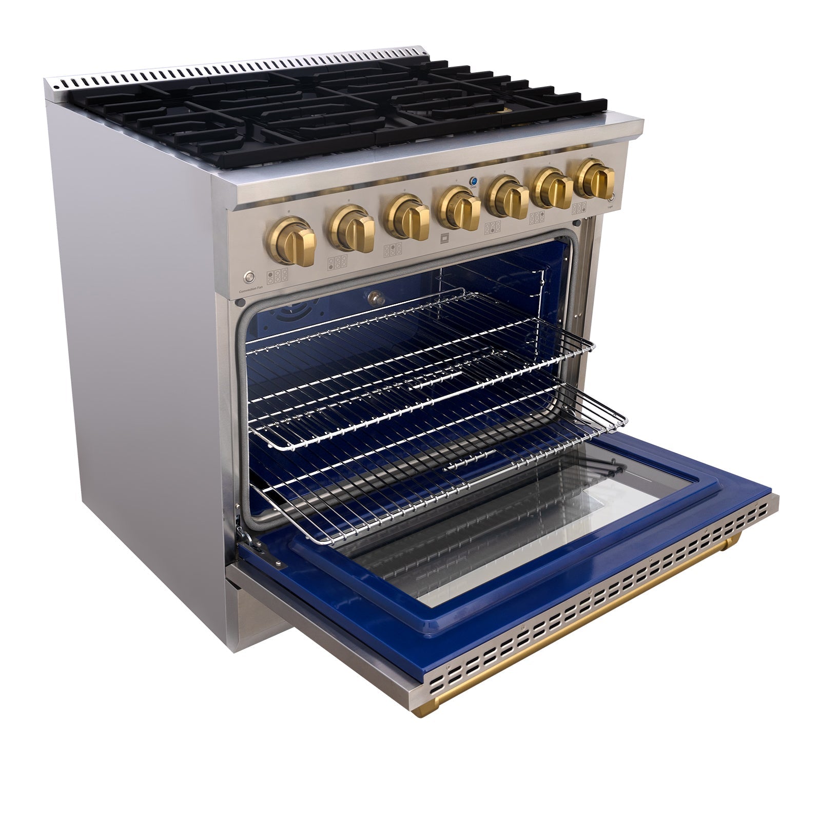36" Slide-in Freestanding Professional Style Gas Range with 5.2 Cu. Ft. Oven, 6 Burners