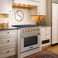 36" Slide-in Freestanding Professional Style Gas Range with 5.2 Cu. Ft. Oven, 6 Burners
