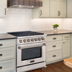 36" Slide-in Freestanding Professional Style Gas Range with 5.2 Cu. Ft. Oven, 6 Burners