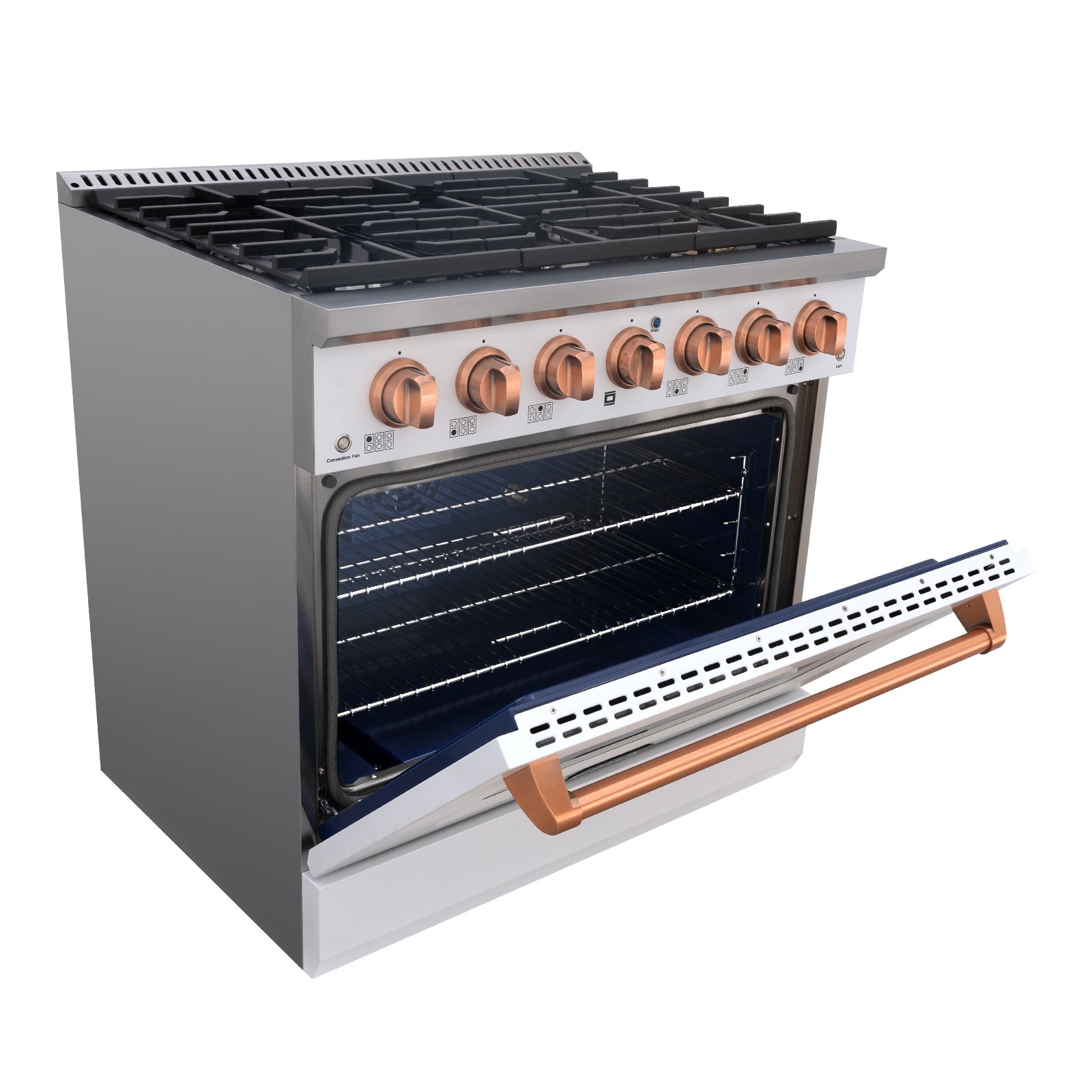 36" Slide-in Freestanding Professional Style Gas Range with 5.2 Cu. Ft. Oven, 6 Burners
