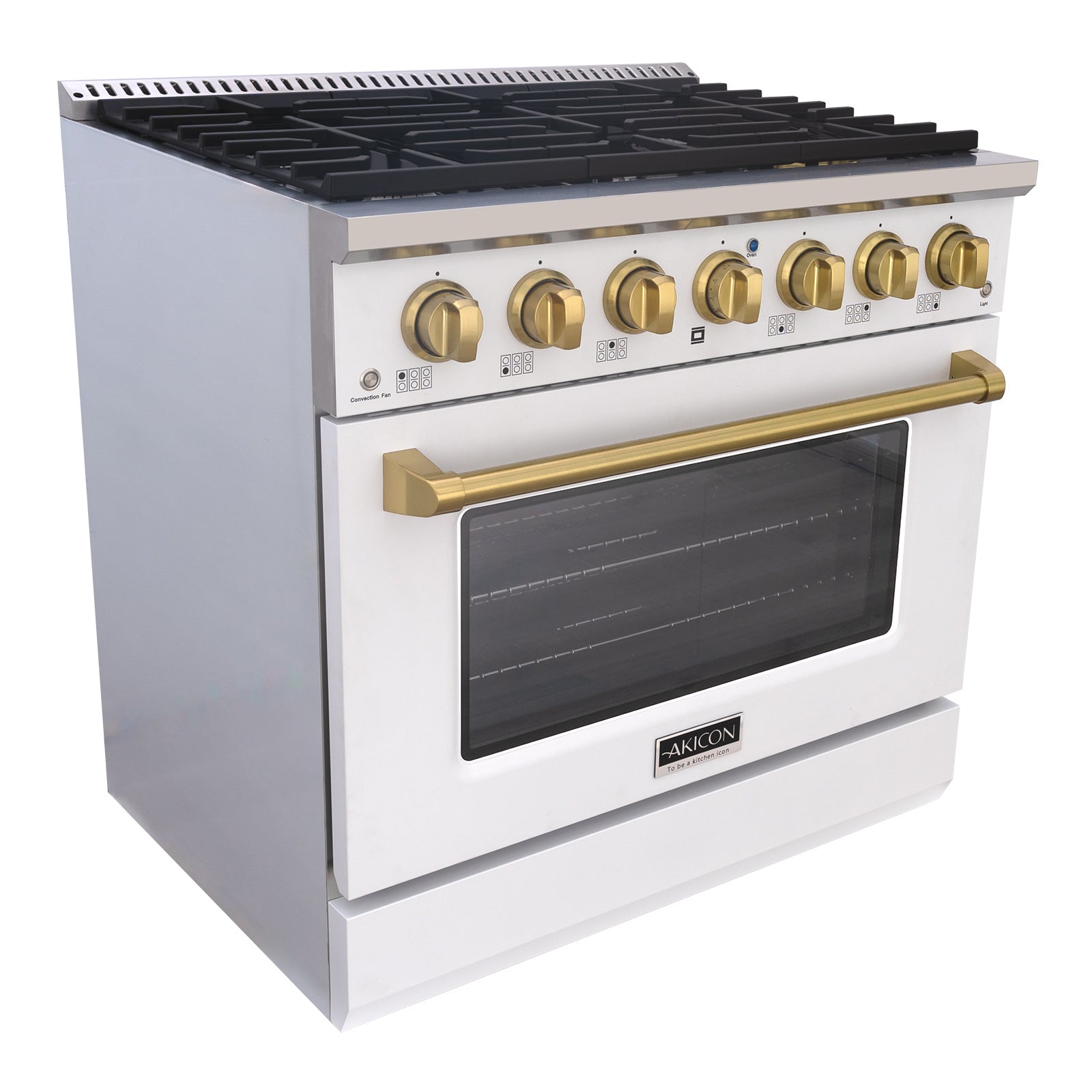 36" Slide-in Freestanding Professional Style Gas Range with 5.2 Cu. Ft. Oven, 6 Burners