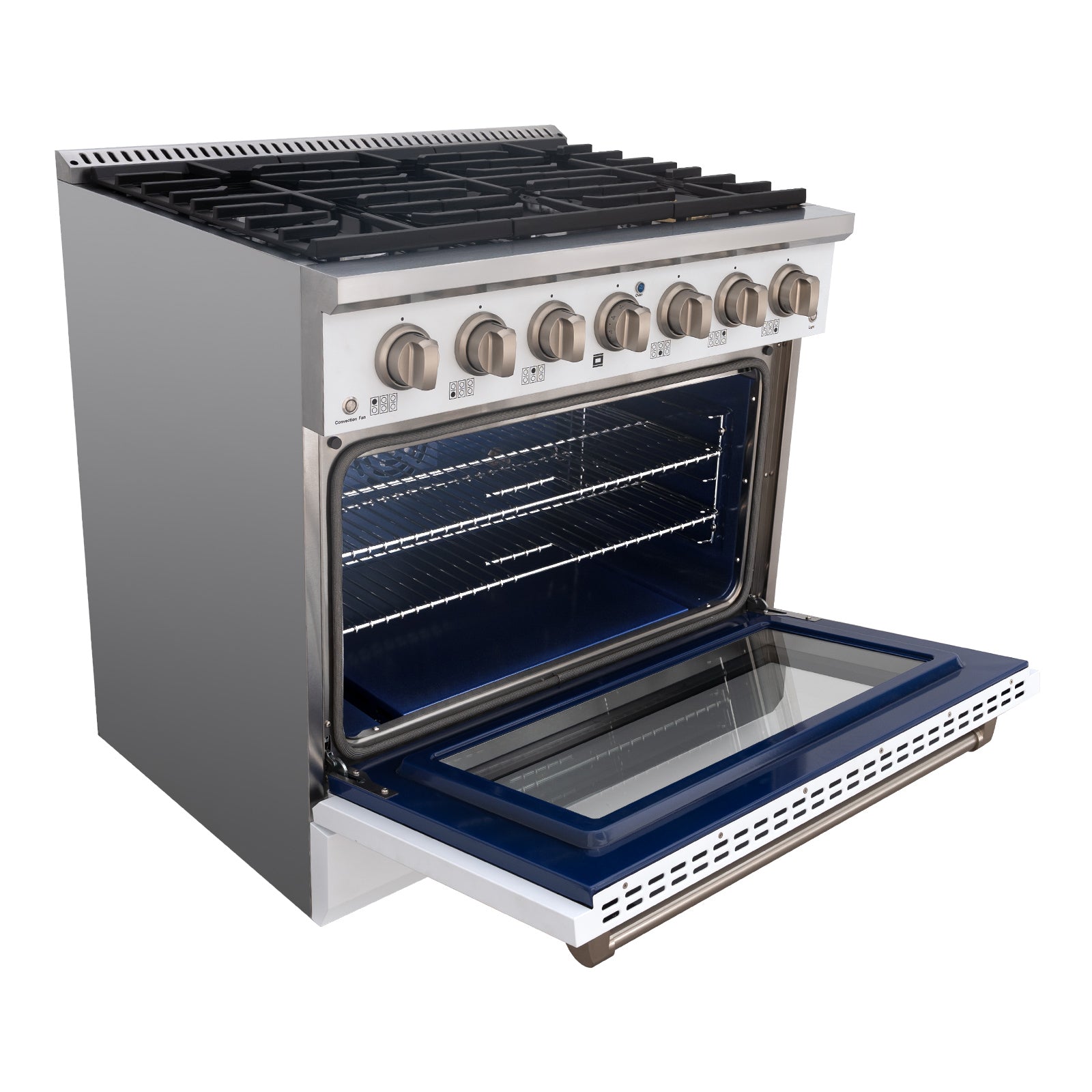 36" Slide-in Freestanding Professional Style Gas Range with 5.2 Cu. Ft. Oven, 6 Burners