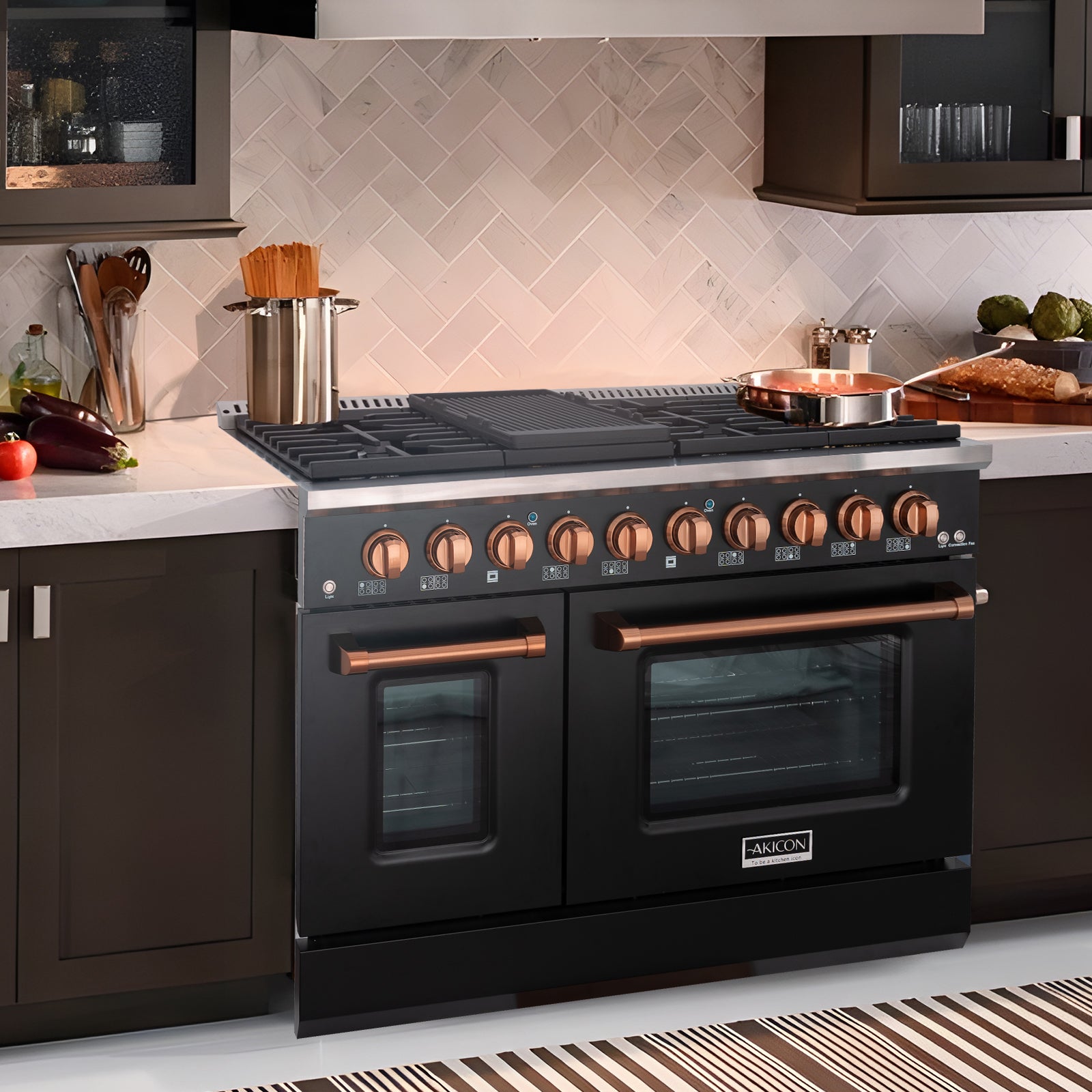 48" Slide-in Freestanding Professional Style Gas Range with 6.7 Cu. Ft. Oven, 8 Burners