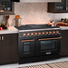 48" Slide-in Freestanding Professional Style Gas Range with 6.7 Cu. Ft. Oven, 8 Burners