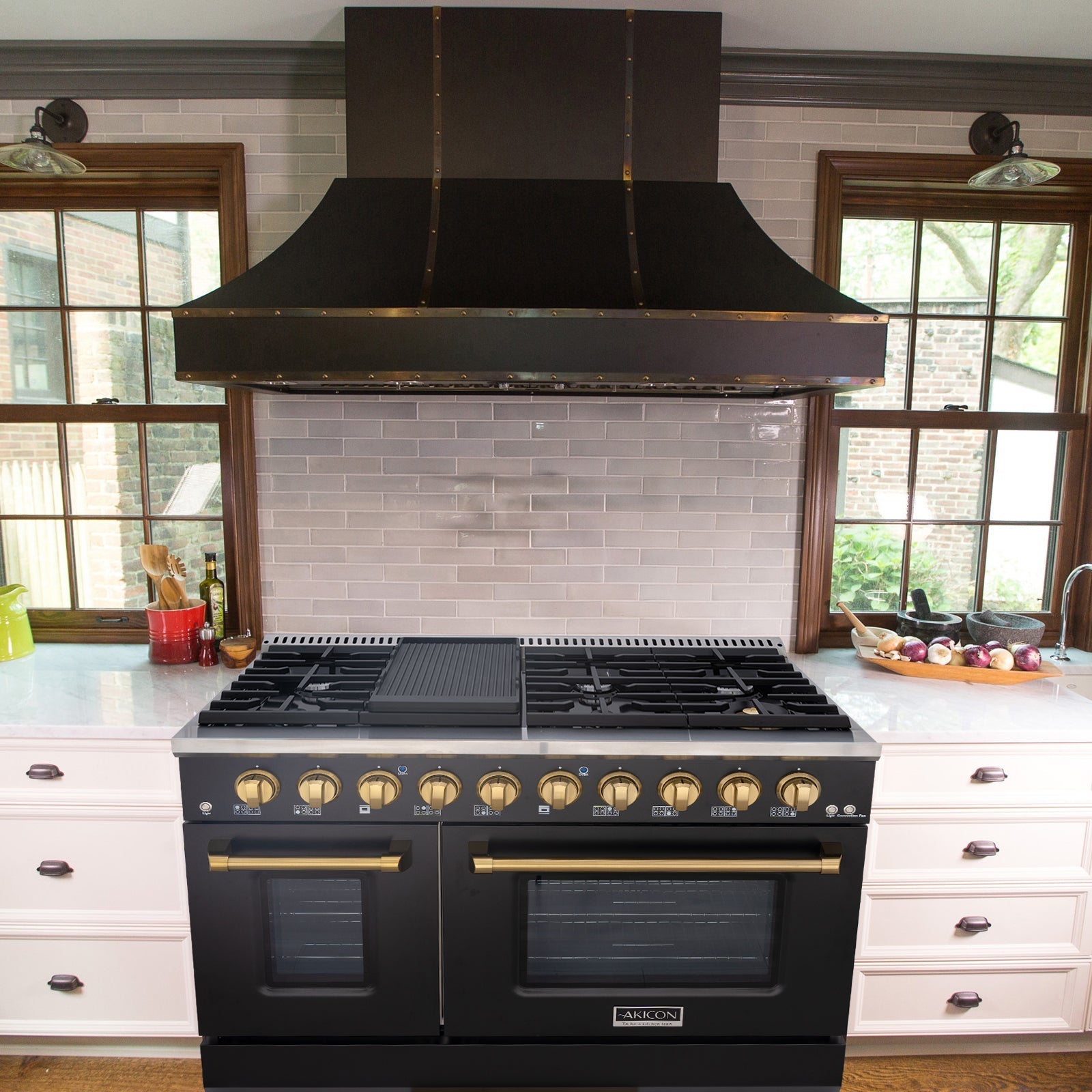 48" Slide-in Freestanding Professional Style Gas Range with 6.7 Cu. Ft. Oven, 8 Burners
