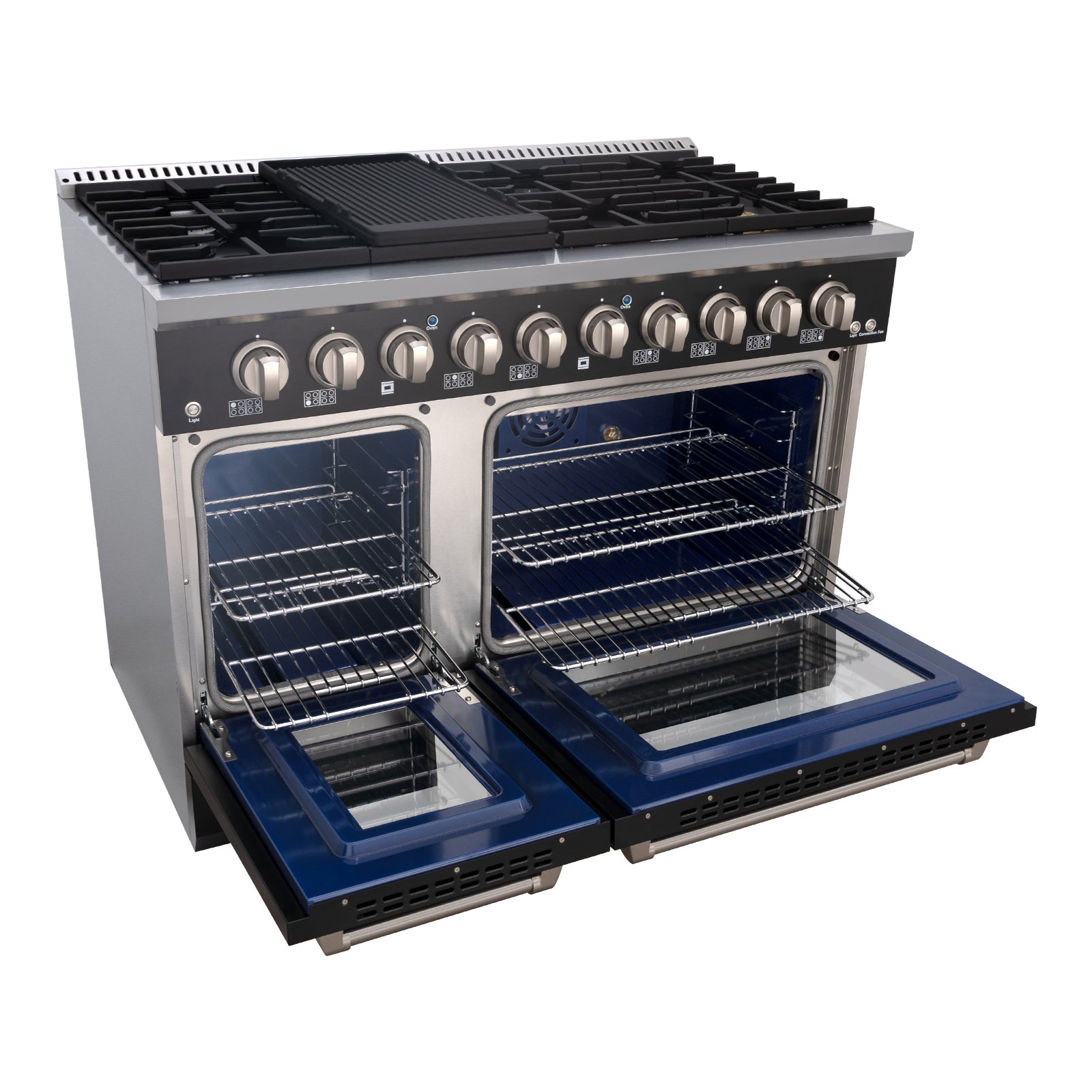 48" Slide-in Freestanding Professional Style Gas Range with 6.7 Cu. Ft. Oven, 8 Burners