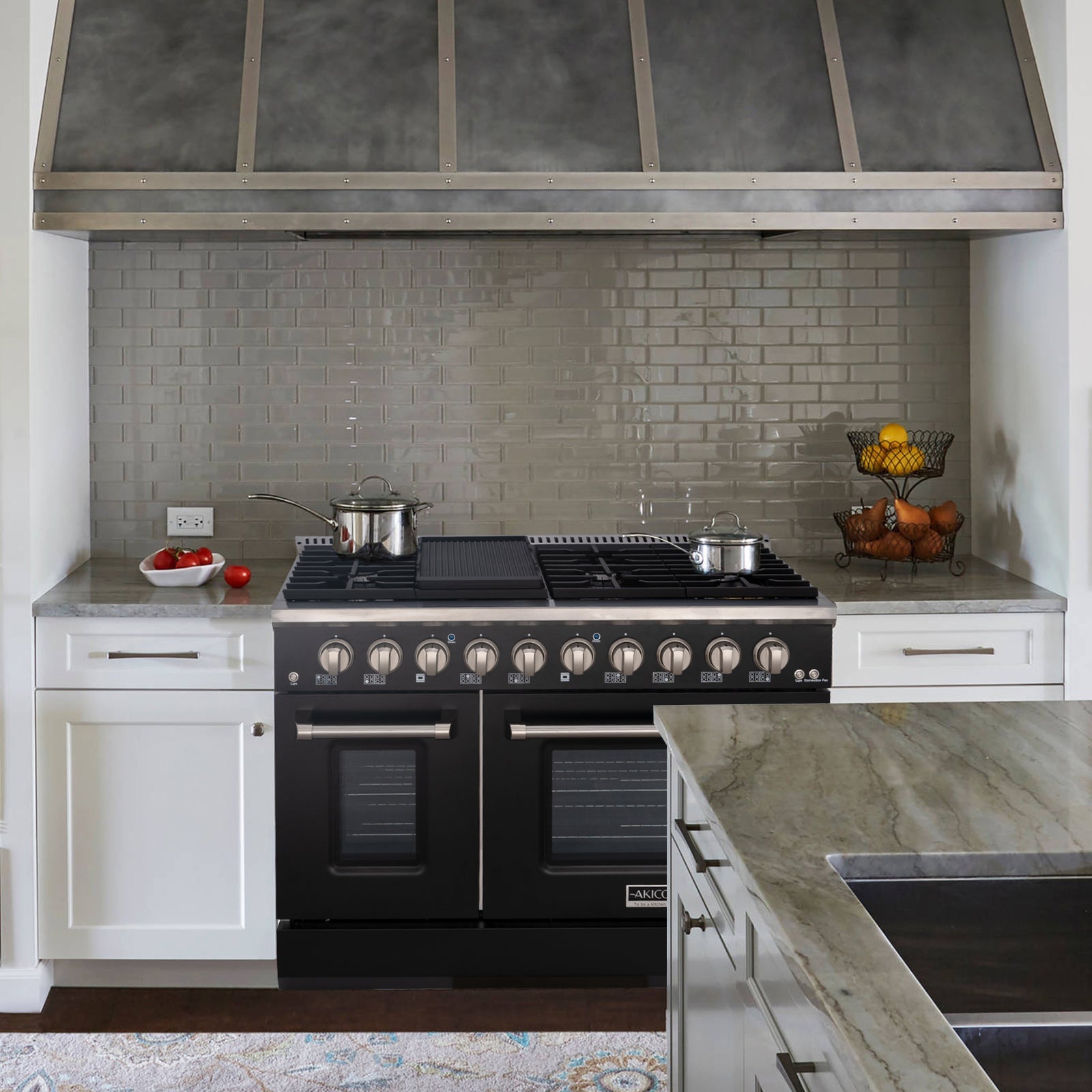 48" Slide-in Freestanding Professional Style Gas Range with 6.7 Cu. Ft. Oven, 8 Burners