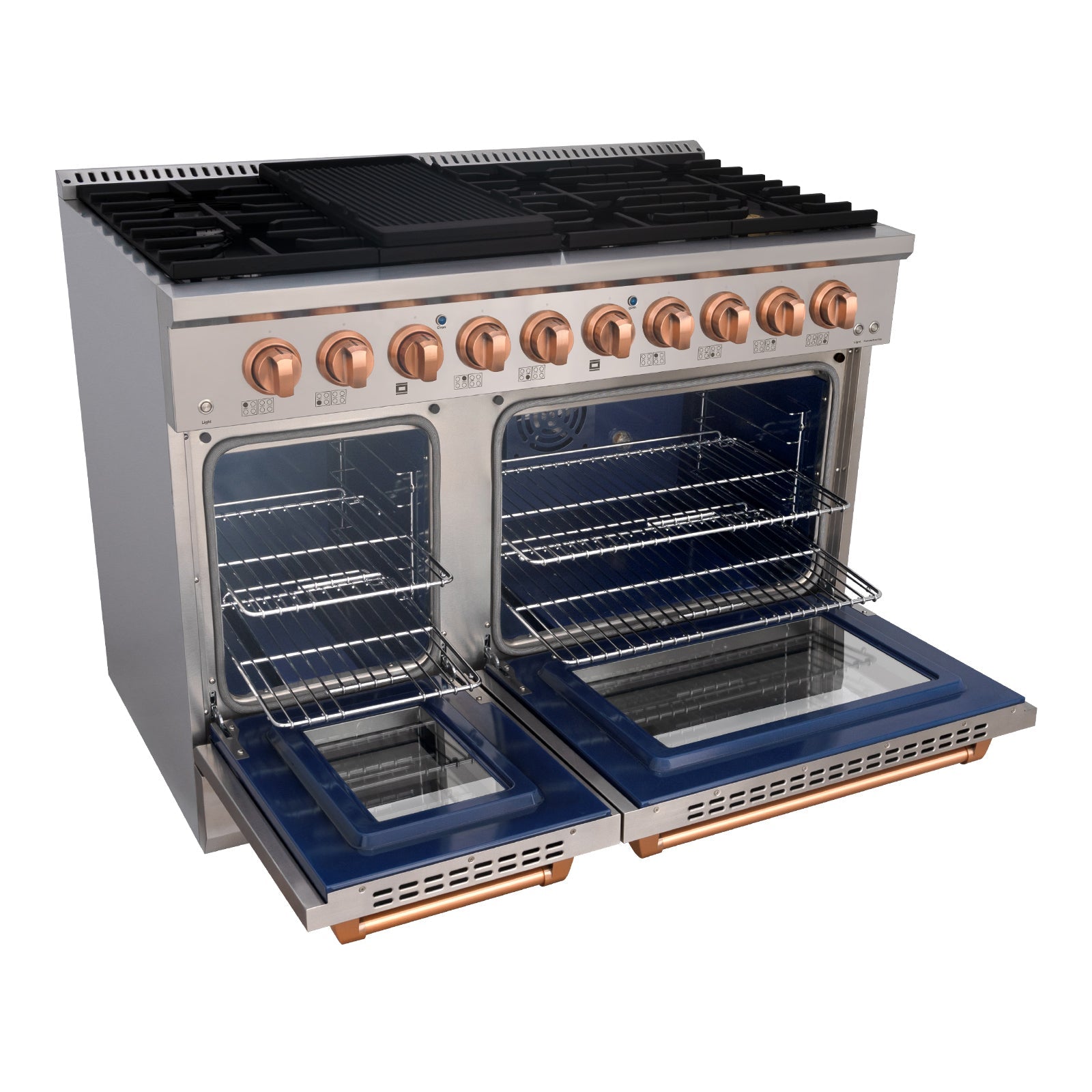 48" Slide-in Freestanding Professional Style Gas Range with 6.7 Cu. Ft. Oven, 8 Burners