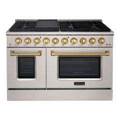 48" Slide-in Freestanding Professional Style Gas Range with 6.7 Cu. Ft. Oven, 8 Burners
