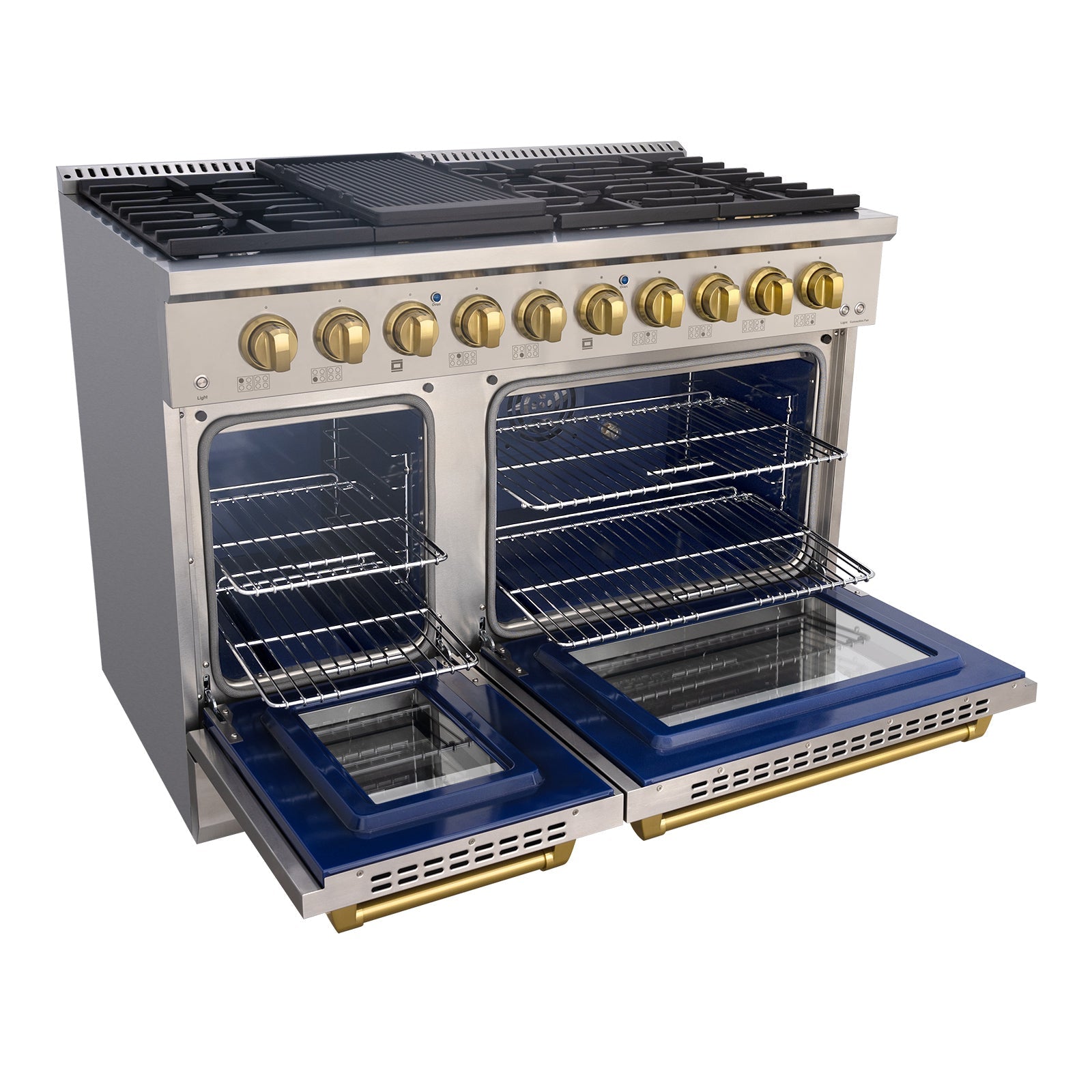 48" Slide-in Freestanding Professional Style Gas Range with 6.7 Cu. Ft. Oven, 8 Burners