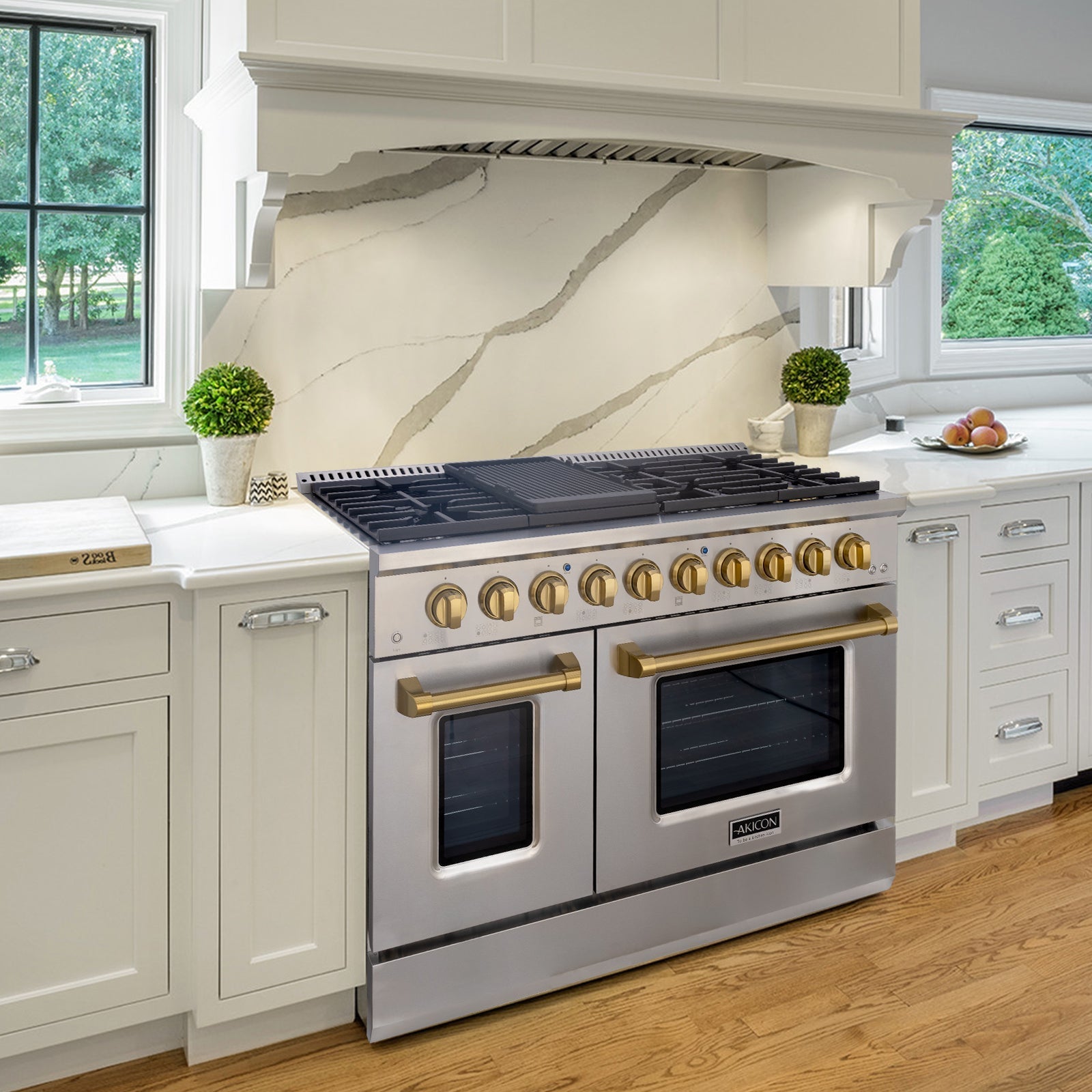 48" Slide-in Freestanding Professional Style Gas Range with 6.7 Cu. Ft. Oven, 8 Burners