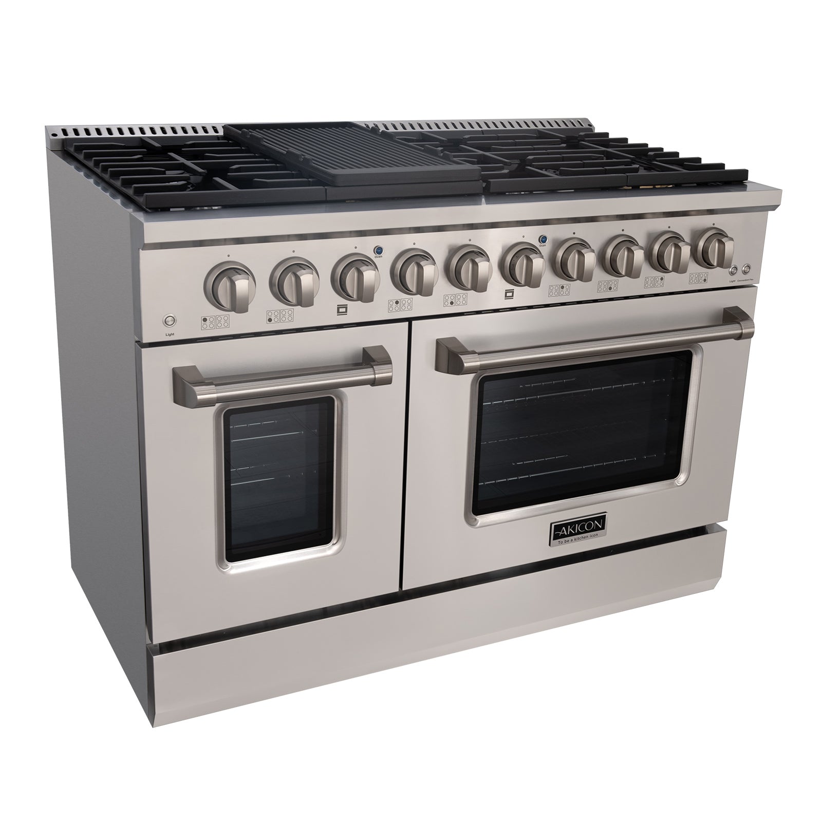 48" Slide-in Freestanding Professional Style Gas Range with 6.7 Cu. Ft. Oven, 8 Burners