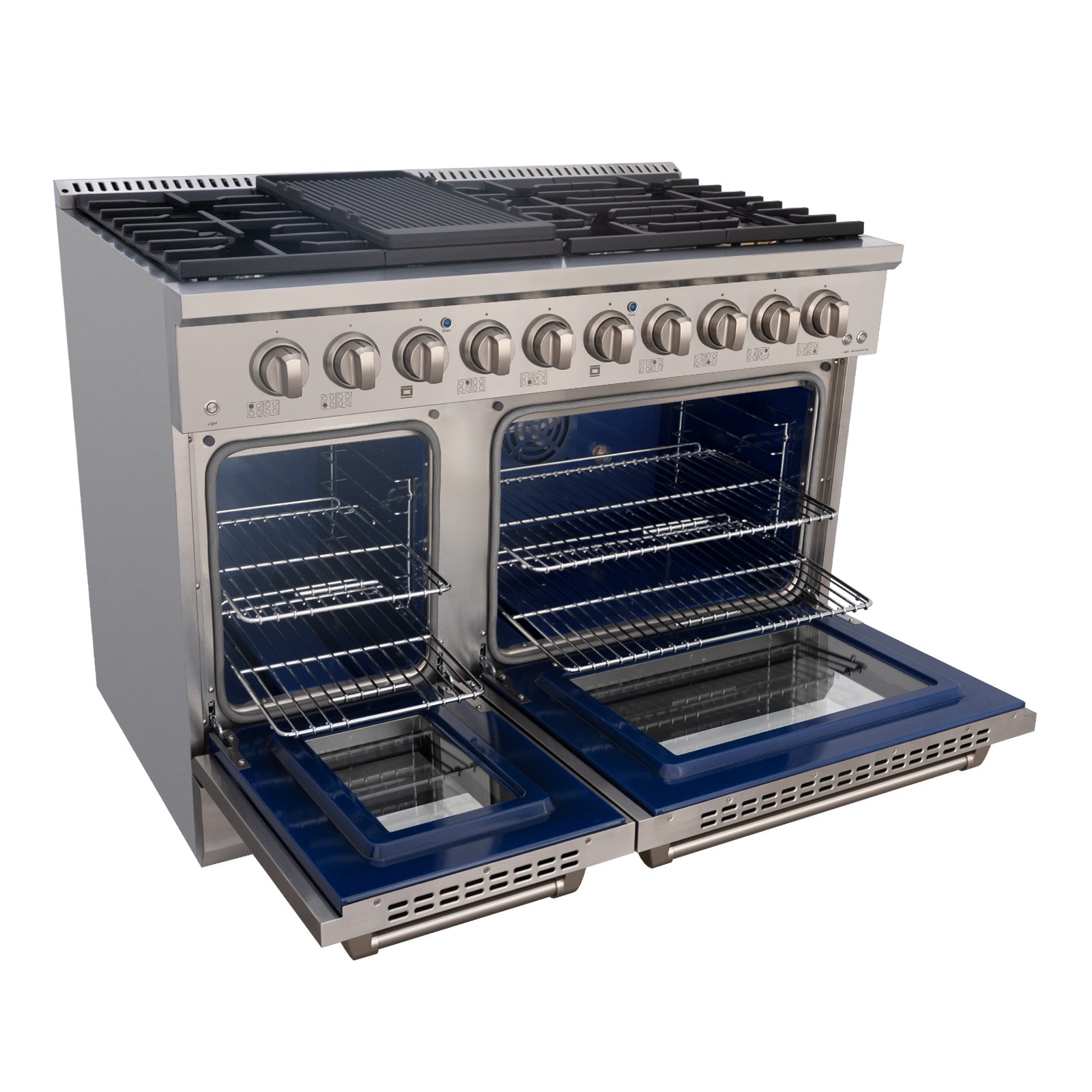 48" Slide-in Freestanding Professional Style Gas Range with 6.7 Cu. Ft. Oven, 8 Burners