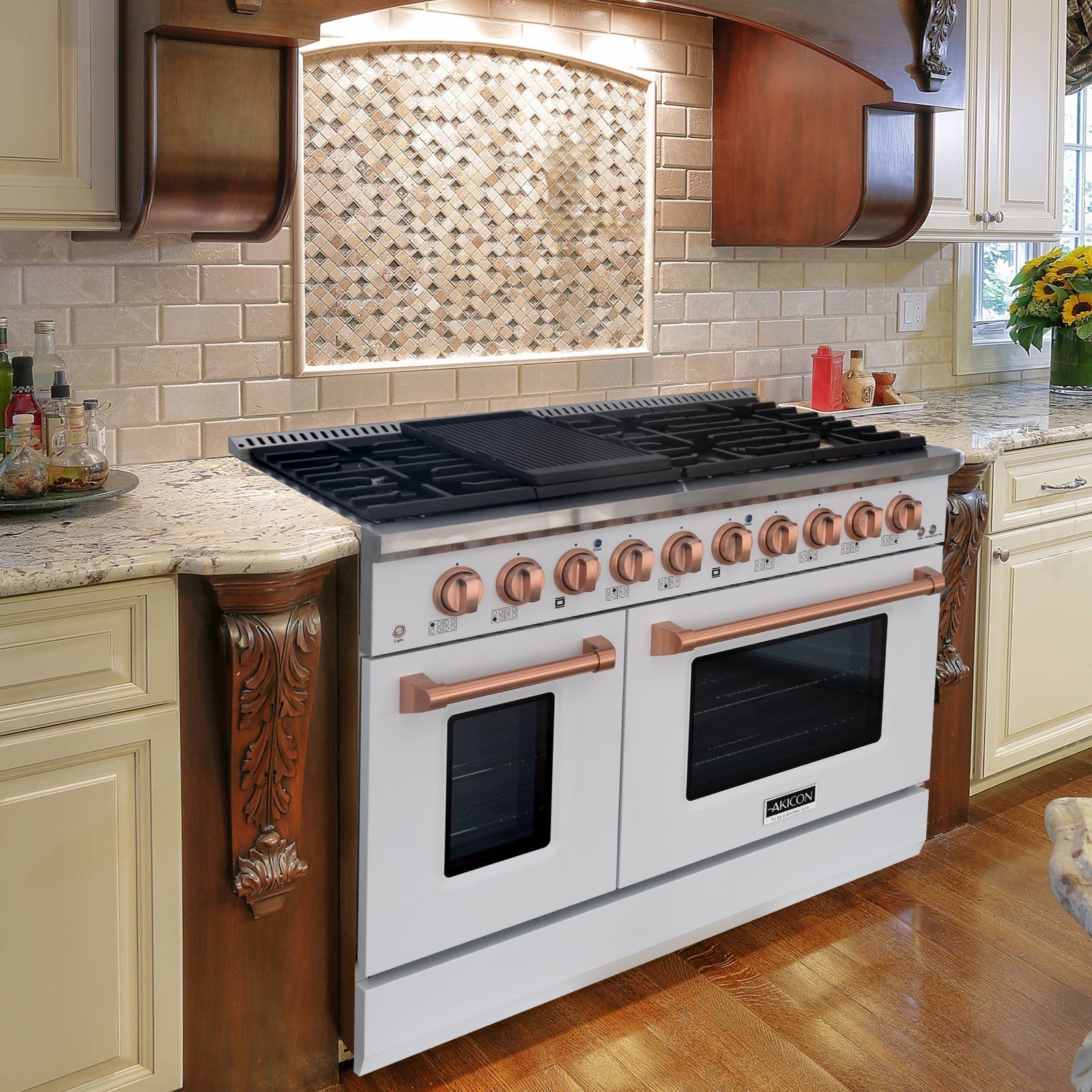 48" Slide-in Freestanding Professional Style Gas Range with 6.7 Cu. Ft. Oven, 8 Burners