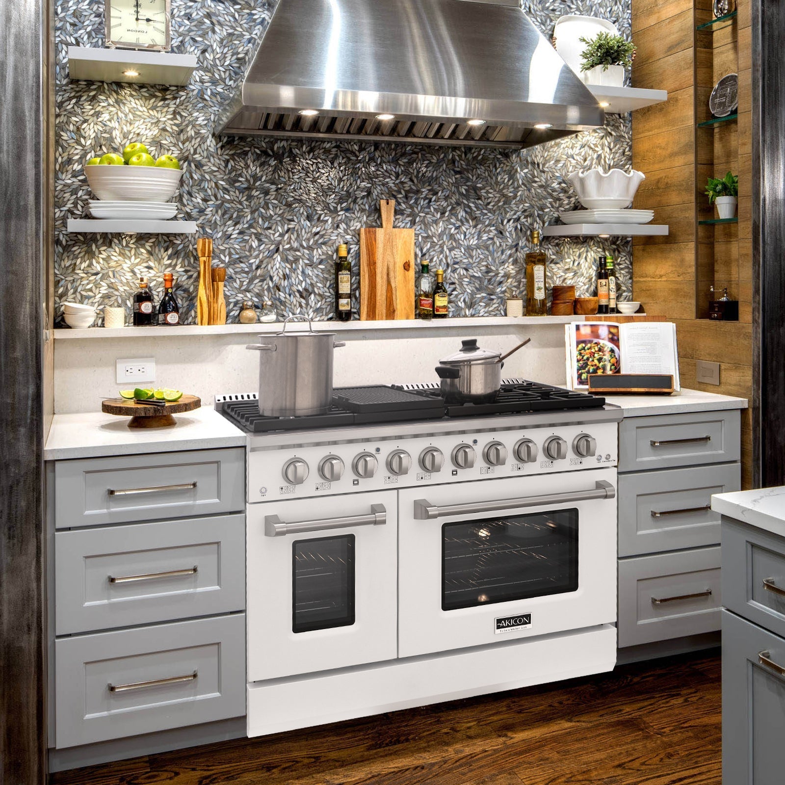 48" Slide-in Freestanding Professional Style Gas Range with 6.7 Cu. Ft. Oven, 8 Burners