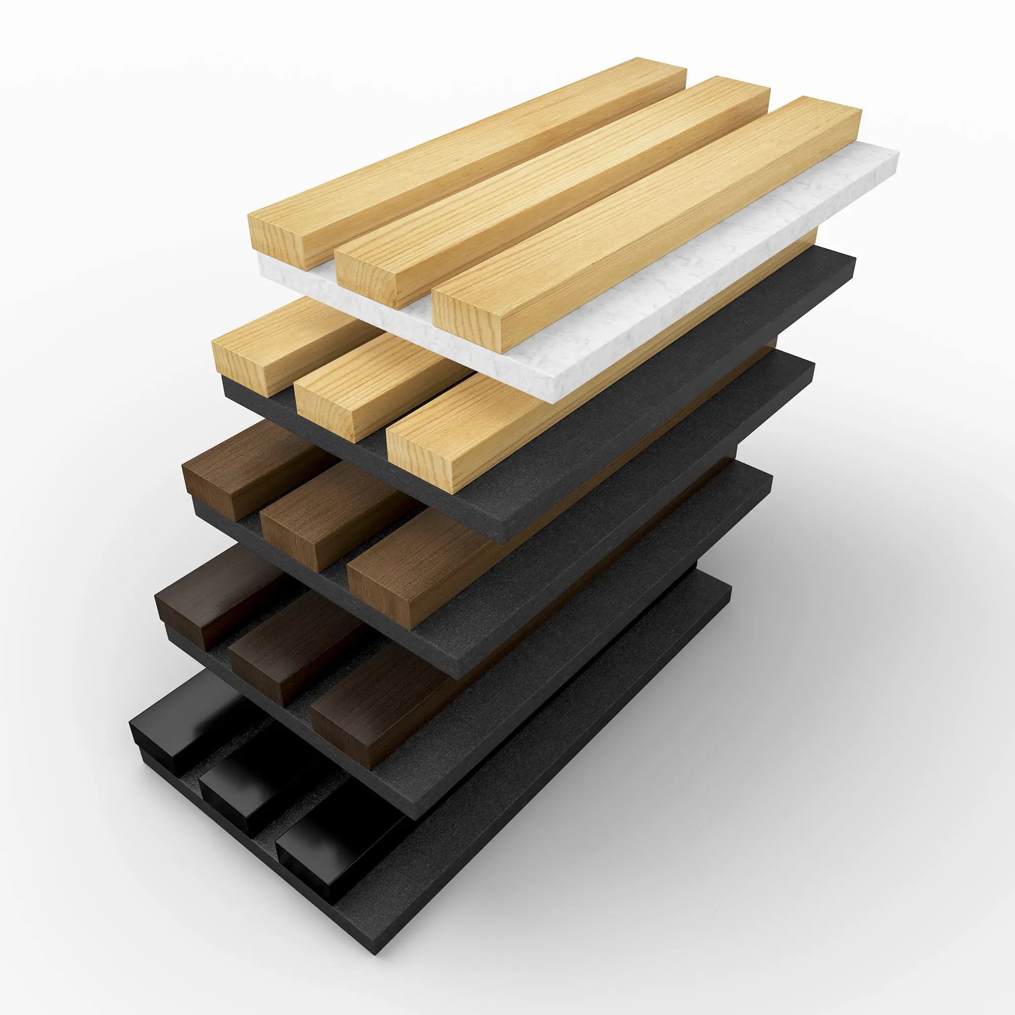 Acoustic Slat Wood Panels Full Sample Box (5 colors)
