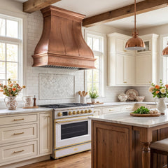 Akicon Custom Custom Copper Vent Hood with Artisan Handcrafted Detail