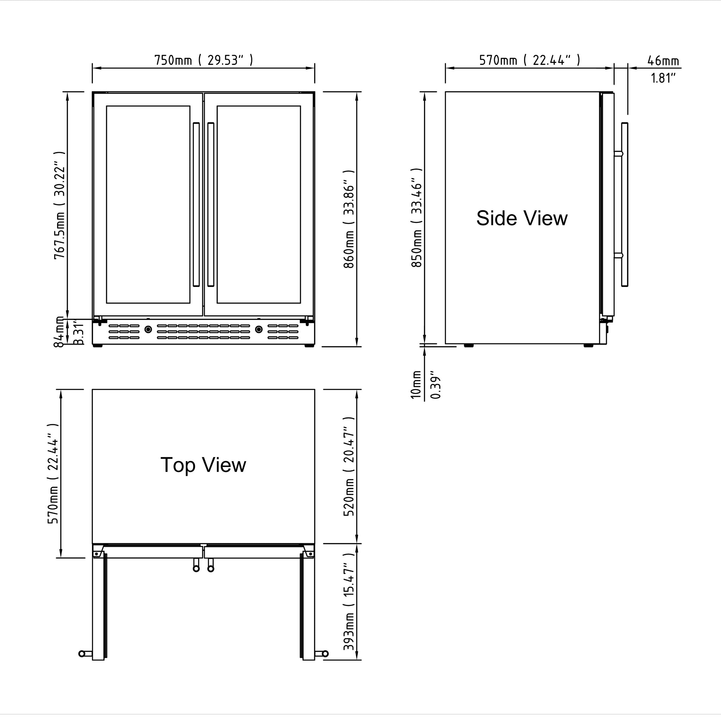 30-Inch Dual-Zone Beverage Refrigerator